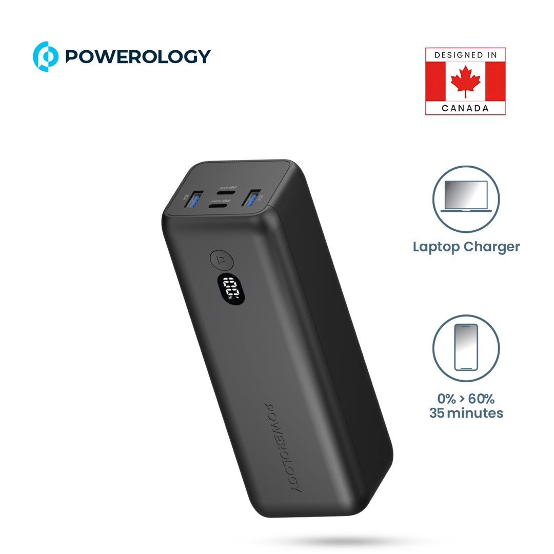 Powerology Onyx 30000mAh Dual USB-C Power Bank 2 Powerology Onyx 30000mAh Dual USB-C Power Bank - Image 2