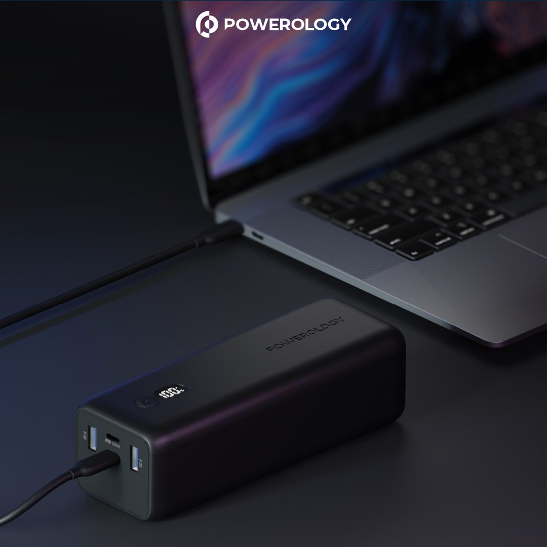 Powerology Onyx 30000mAh Dual USB-C Power Bank 3 Powerology Onyx 30000mAh Dual USB-C Power Bank - Image 3