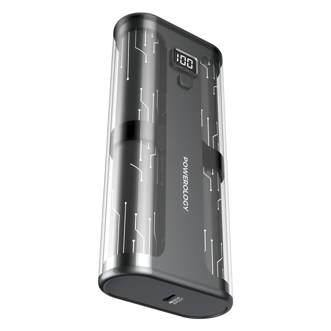 Powerology Crystalline Series Power bank 20000mAh PD 65W - Transparent/Grey 3 Powerology Crystalline Series Power bank 20000mAh PD 65W - Transparent/Grey - Image 3