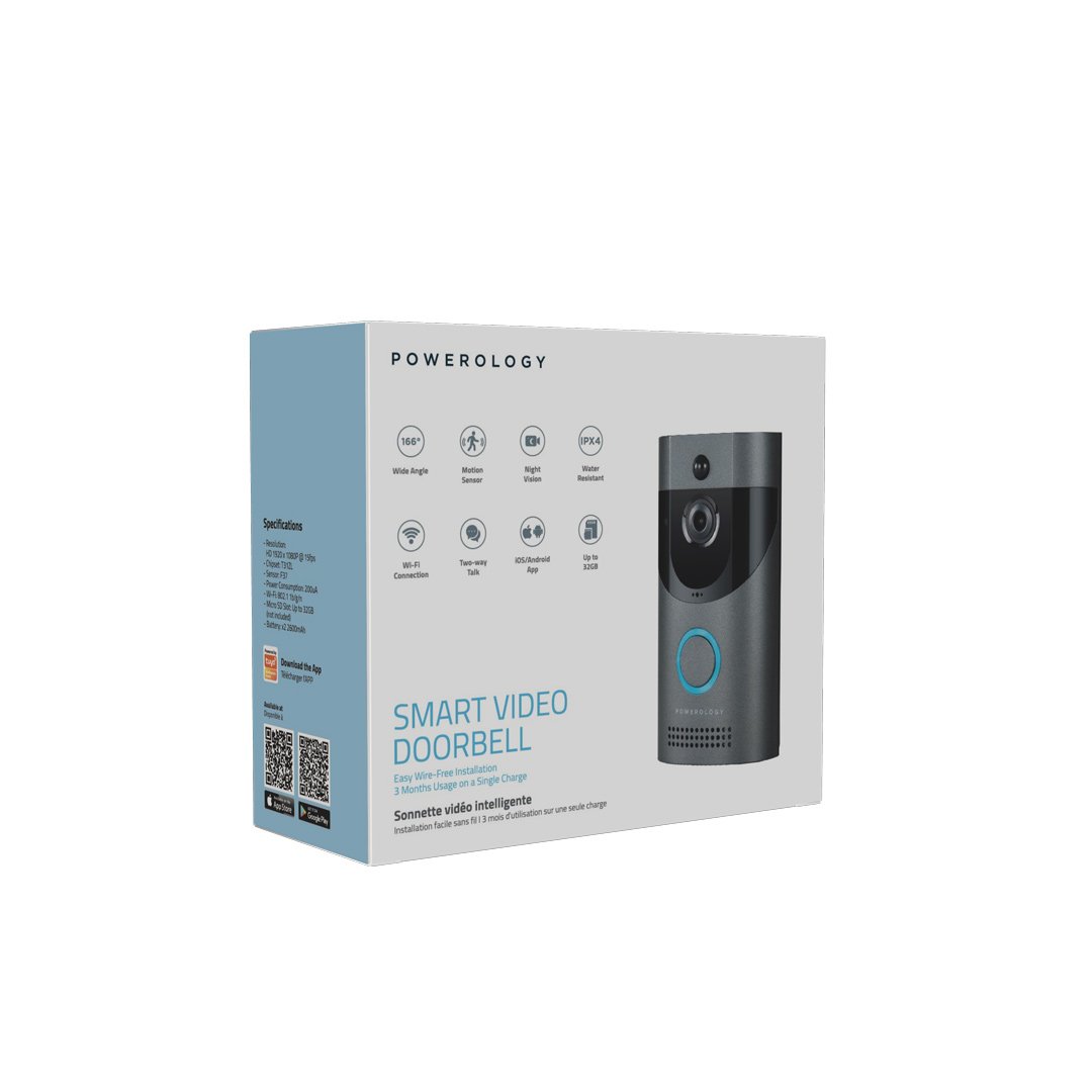 Powerology Smart Video Doorbell with Night Vision and Motion Sensor 3 Powerology Smart Video Doorbell with Night Vision and Motion Sensor - Image 3