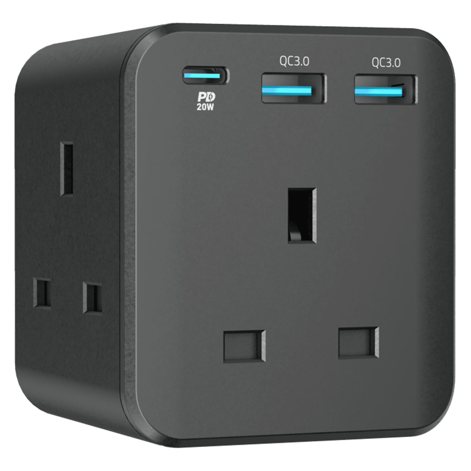 Powerology 3-Outlet Wall Socket with Fast Charging USB 3 Powerology 3-Outlet Wall Socket with Fast Charging USB - Image 3
