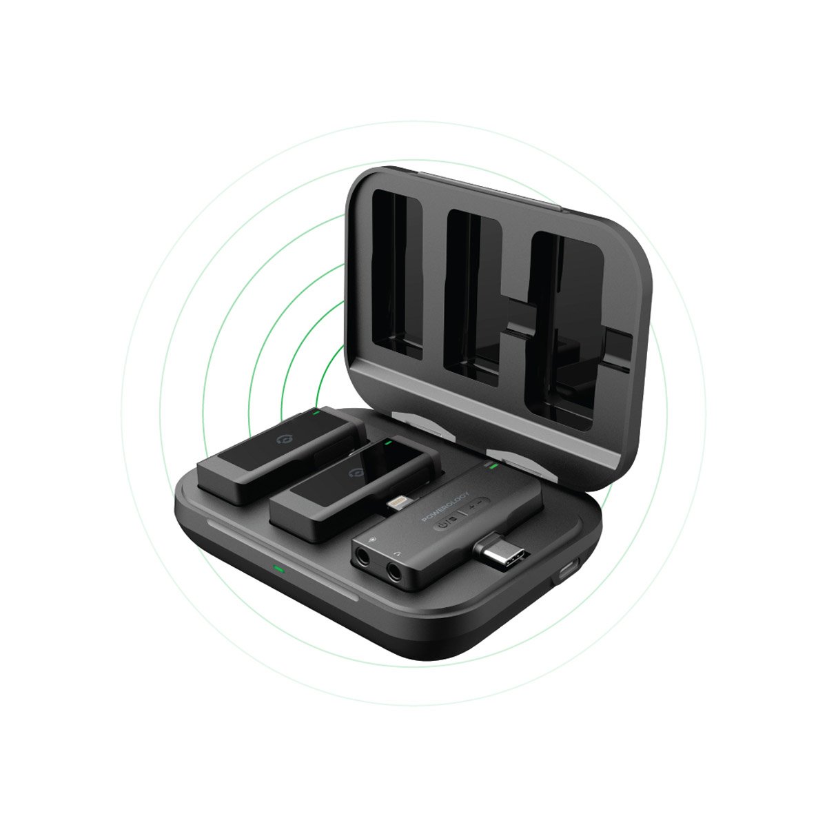 Powerology MFI Dual Connector Wireless Lavalier Microphone x2 Mic 2000mAh 2 Powerology MFI Dual Connector Wireless Lavalier Microphone x2 Mic 2000mAh - Image 2