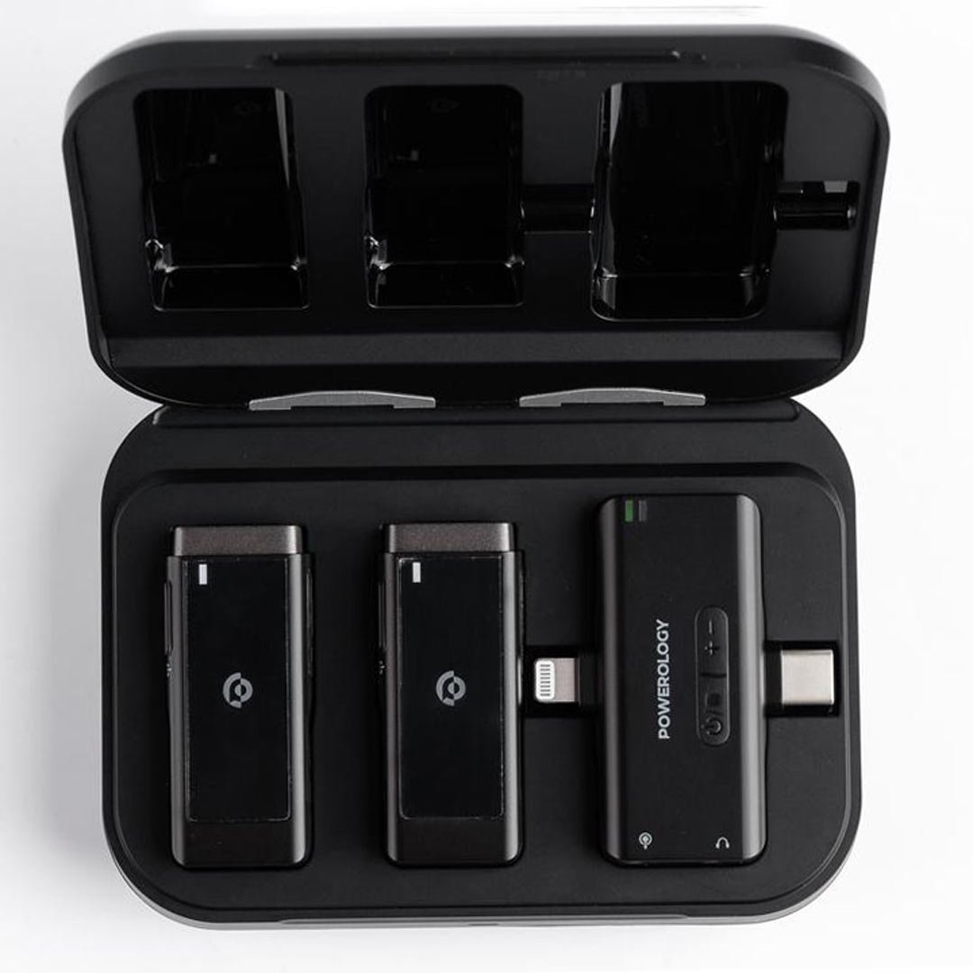 Powerology MFI Dual Connector Wireless Lavalier Microphone x2 Mic 2000mAh 3 Powerology MFI Dual Connector Wireless Lavalier Microphone x2 Mic 2000mAh - Image 3