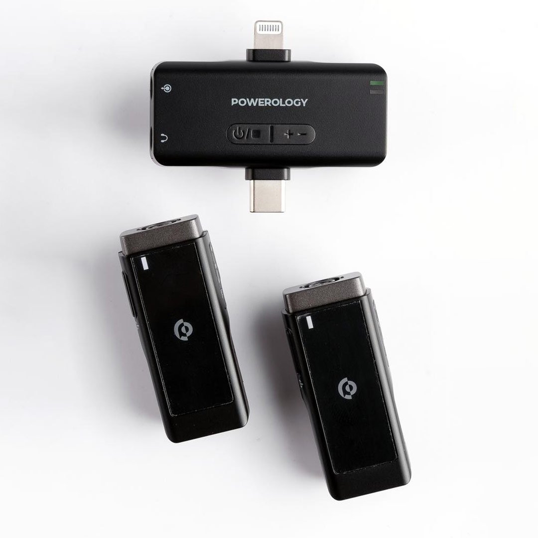 Powerology MFI Dual Connector Wireless Lavalier Microphone x2 Mic 2000mAh 4 Powerology MFI Dual Connector Wireless Lavalier Microphone x2 Mic 2000mAh - Image 4