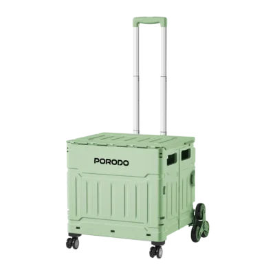 Porodo Lifestyle Collapsible Wagon Cart — main hero, three-quarter, handle extended