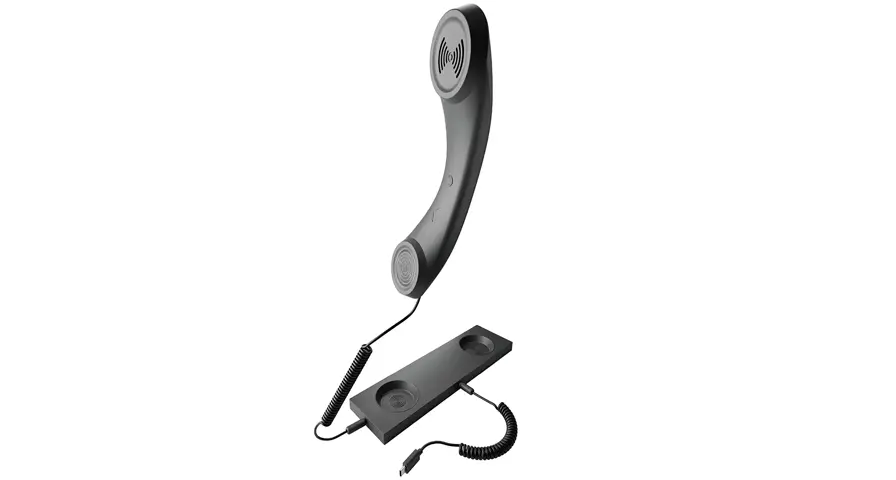 Porodo Classic Retro Type-c Phone Handset with Noise Cancelling - Black 1 Porodo Classic Retro Type-c Phone Handset with Noise Cancelling - Black