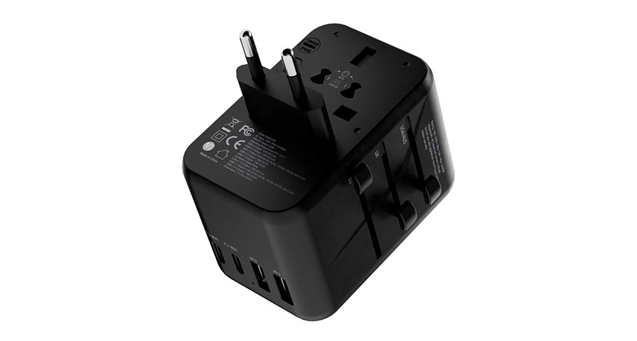 Powerology Universal Multi-Port Travel Adapter PD 65W ( 3X Type-C / 2X USB-A Ports ) 3 Powerology Universal Multi-Port Travel Adapter PD 65W ( 3X Type-C / 2X USB-A Ports ) - Image 3