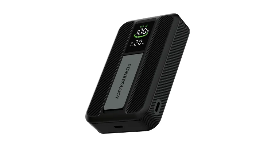 Powerology Vision 10000mAh 30W PD + Dual Type-C + 15W Qi2 Powerbank with TFT Screen - White 1 Powerology Vision 10000mAh 30W PD + Dual Type-C + 15W Qi2 Powerbank with TFT Screen - White