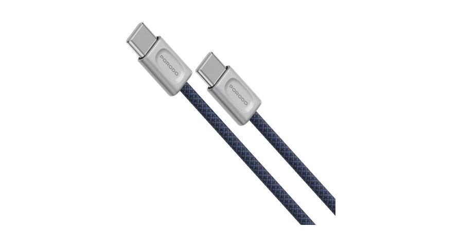 Porodo Cobra 60W Ultra-Slim USB-C to USB-C Cable With Nylon Braided Design – Blue 1 Porodo Cobra 60W Ultra-Slim USB-C to USB-C Cable With Nylon Braided Design – Blue